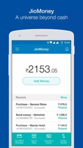JioMoney Wallet mobile app for mobile recharges