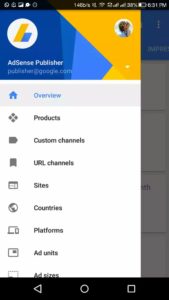 Google Adsense mobile app
