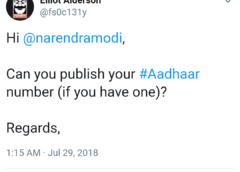 Elliot Anderson tweet to Narendra Modi