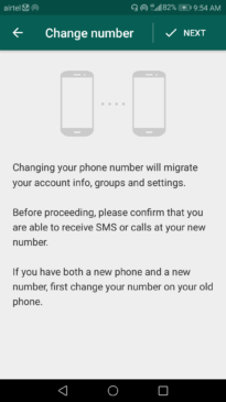 how to change number on Whatsapp without changing account