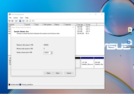 how to create the hard disk partition without formatting