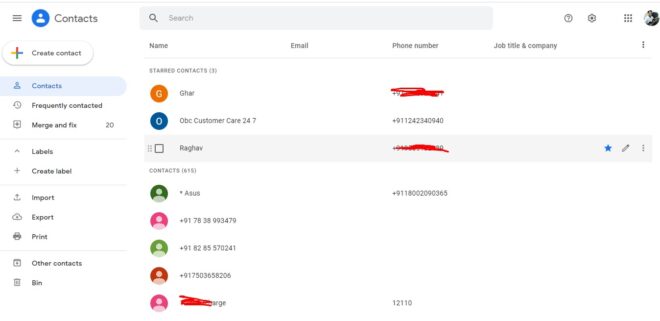 how to transfer contacts from one google account to another one