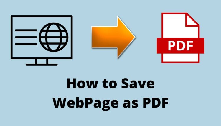 how to Save webpage as PDF