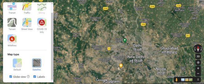 how to turn on 3D mode in Google Maps