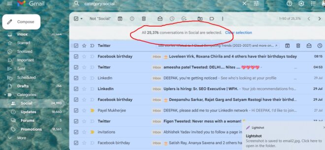 how to delete emails from one sender 
