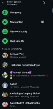 how to chat with AI characters on whatsapp 