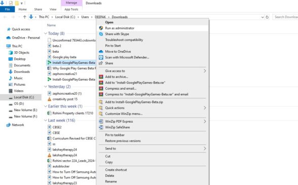 cant open google play beta games on PC