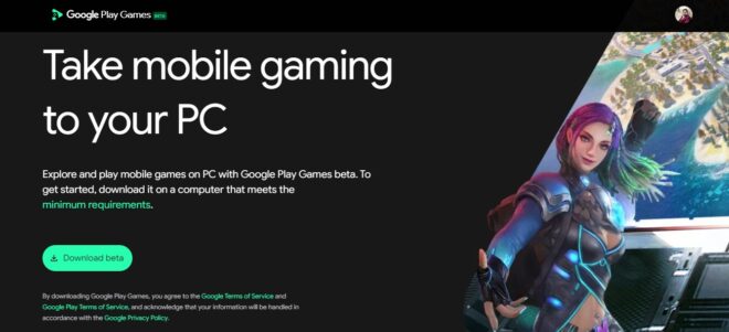 cant open google play games beta on PC