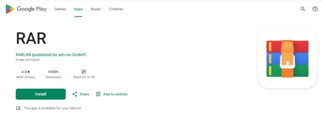 open RAR file on android